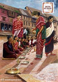 Image result for Drawing of Newari Dress