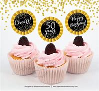 Image result for 50th Birthday Fondant Cupcake Topper