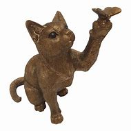 Image result for Cat Statue with Butterfly