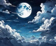 Image result for Anime Moon Sky