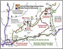 Image result for Blue Ridge Parkway Driving Map