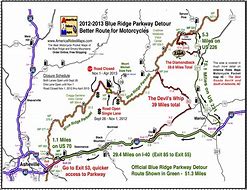 Image result for Blue Ridge Parkway Highlighted Route Map