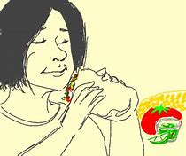 Image result for Picture of Girl Eat a Delicious Burrito