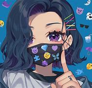 Image result for Anime Girl with Smile Mask