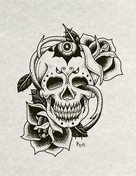 Image result for Sugar Skull Tattoo Flash Art