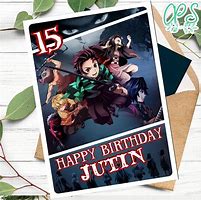 Image result for Demon Slayer Anime Birthday Card