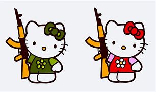 Image result for Hello Kitty Background with a Gun