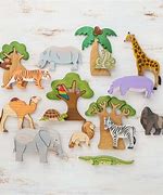 Image result for Wooden Jungle Animals