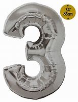 Image result for Number 3 Foil Balloon