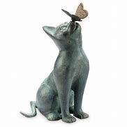 Image result for Cat Statue with Butterfly