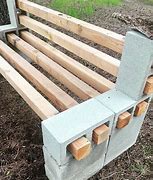 Image result for DIY Cinder Block and Wood Garden Bench