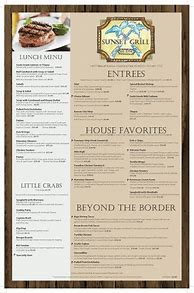 Image result for Sunset Grill Menu with Prices