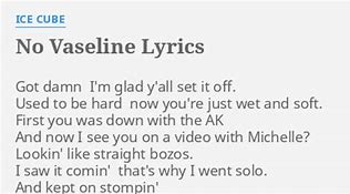 Image result for Ice Cube No Vaseline Lyrics