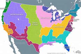 Image result for United States 4 Regions Map