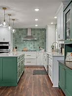 Image result for Sage Green Backsplash for Kitchen