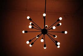 Image result for Black Glass Shades On Chandelier Sputnik