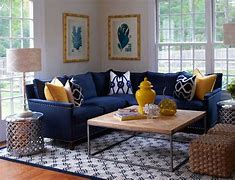 Image result for Navy Blue and Yellow Sitting-Room