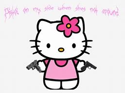 Image result for Hello Kitty Background with a Gun