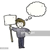 Image result for Cartoon Man Holding Sign