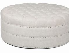 Image result for Round Leather Ottoman