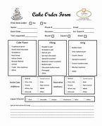 Image result for Cake Order Form Template