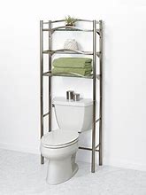 Image result for Brushed Nickel Over Toilet Space Saver