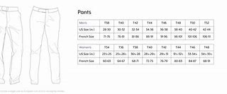 Image result for Pants Size Chart USA