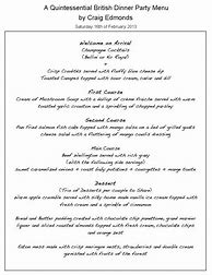 Image result for Dinner Party Menu