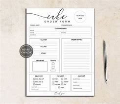 Image result for Cake Order Form Template