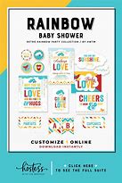 Image result for Rainbow Baby Shower Free Printables