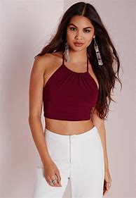 Image result for Burgundy Dress Halter Top