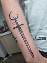 Image result for Sword Leg Tattoo