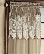 Image result for lace curtains with valance