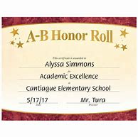 Image result for A/B Honor Roll Certificate Template