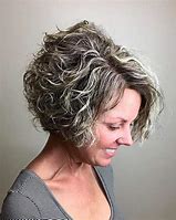 Image result for Inverted Bob's for Grey Curly Hair