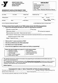 Image result for YMCA Membership Cancellation Request Form