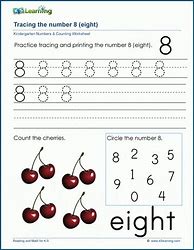 Image result for Printable Preschool Worksheets Number 8