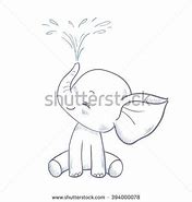 Image result for Elephant Spraying Water Drawing