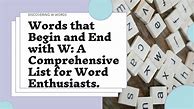 Image result for Words That End with W