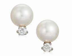 Image result for Tiffany Pearl and Diamond Earrings