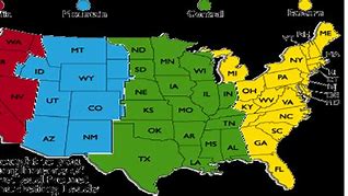 Image result for Pacific Time Zone Map