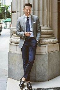 Image result for Gray Blazer Navy Pants