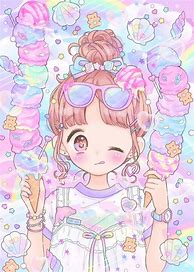 Image result for Kawaii Anime Girl Gamer Pastel