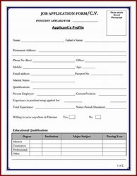 Image result for CV Job Application Form