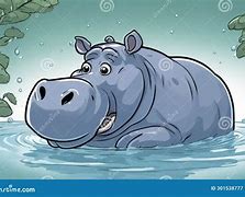 Image result for Cartoon Hippo Coming Out of Water