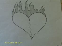 Image result for Broken Heart Tattoo Outline Drawings