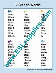 Image result for L Blends Word List