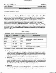 Image result for Sedimentary Rocks Study Sheet