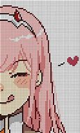 Image result for Anime Characters Pixel Art Grid