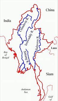 Image result for Rivers in Myanmar Map